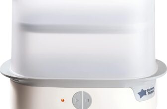 Tommee Tippee Supersteam Electric Steam Steriliser for Baby Bottles, Kills Viruses and 99.9 Percent of Bacteria, 5-Minute Sterilisation Cycle, White