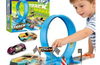 Toy Car Track Set with 14 Pieces and Catapult