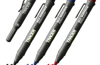 Tracer Clog-Free Construction Marker Kit Site Holster Black, Blue, and Red