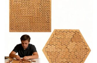Two-Piece Fractal Tray Puzzles, Mind-Bending Wooden Jigsaw for Adults