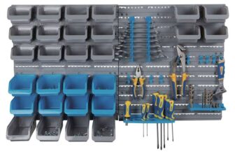 URBNLIVING 44 Pcs Wall Mountable Tools, Screws & Bits Organiser DIY Storage Bins & Racks