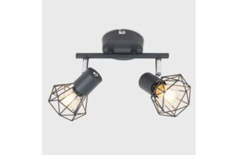ValueLights Angus 2 Way Pewter Grey Geometric Spotlight