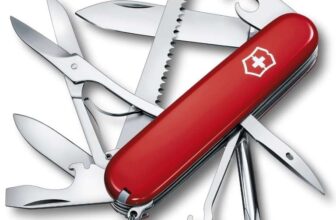 Victorinox Pocket Knife Fieldmaster, 15 Functions, Swiss Made, Multi Tool incl. Multi-Purpose Hook, Tin Opener, Scissors, Red