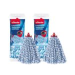 Vileda SuperMocio Micro and Cotton Mop Refill, White, Pack 2