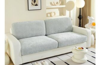 WEYOND Chenille Stretch Sofa Covers, 2-Piece, Non-Slip, Light Grey