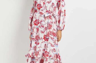 Wallis Floral Print Button Midi Dress