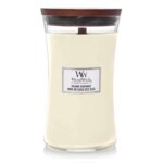 WoodWick Large Hourglass Scented Candle Island Coconut Crackling Wick 609g Burns up to 130 Hours – Like New – Sold By Amazon Resale