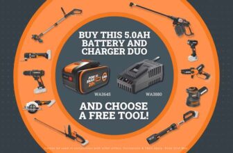 Worx 5.0Ah PowerShare Pro Battery & 1-Hour Rapid Charger Plus a Free Tool