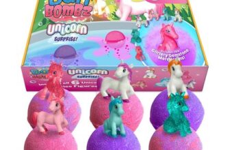 ZIMPLI 6 Large Unicorn Bath Bombs with Toys Gift Set