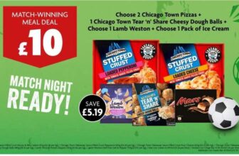 2 Chicago Town Pizzas 1 Chicago Town Tear n Share Cheesy Dough Balls Choose 1 Lamb Weston Choose 1 Pack of Ice Cream