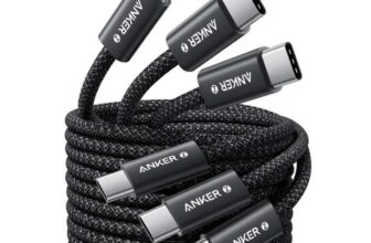 3 Pack – Anker Zolo USB C to USB C Cable (240W) (Black, 1.5m) Braided and Dirt-Free Type-C Fast Charging cables – AnkerDirect / FBA