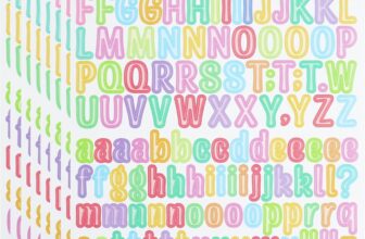 8 Sheets 0.5 Inch Small Vinyl Letter Sticker for Scrapbooking, Sticky Alphabet Stickers for DIY & Crafts – Fluorescent Colour