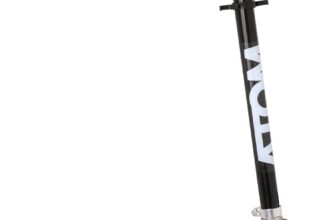 ATOM Light-Up Kids Scooter Black LED Flash Wheels, Adjustable Handlebar & Foldable Frame 2-Wheel Kick Scooter for Ages 4-7