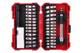Amazon Basics 29-Piece Hobby Knife Set, Red