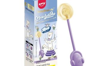 Amos Music Lollipop Candy Vanilla Flavor Individually Wrapped Sugar Free