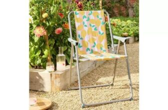 Argos Home Folding Metal Garden Chair – Lemon – Free C&C