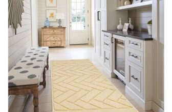 Biscpro Door Mat 50x120cm Indoor Washable Non-Slip Absorbent Light Yellow