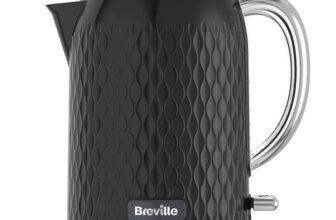 Breville Curve Electric Kettle 1.7 Litre 3KW Fast Boil Black & Chrome