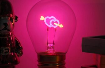 ENUOLI Edison Light Bulb with Heart Motif,Creative LED Rechargeable Lights Bulb for Bedroom, Funny Decoration,Wireless Lights Fiction,Fashion Atmosphere Lamps,Rechargeable Lamp Bulbs (Cupids Arrow)