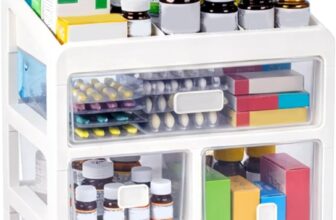 EVERGOODS Medicine Storage Box 4-Tier Medicine Box Desktop Multifunctional Organiser Drawer Medicine Box for Pills, First Aid, Cosmetics, Makeup & Office Supplies