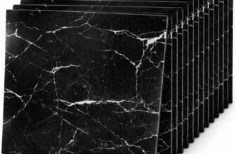 EVERGOODS Self Adhesive Marble Wall Tiles 40 Pack 30x30cm, Peel and Stick PVC Waterproof Wall Panels for Shower, Kitchen Backsplash Stick on Tiles for Bathroom, Living Room (40PCS Black Marble)