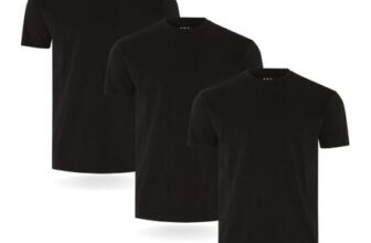 FM London 3 Pack Mens Cotton Lightly Fitted T-Shirts