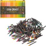 Fun Craft 150 Coloured Crayons Bulk Crayon Set for Kids Arts & Crafts Non Toxic Colouring Crayons for School Classroom Party Bags & Creative Drawing Art Supplies for Children & Toddlers Ages 3