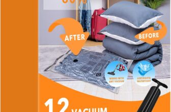 GONGSHI Vacuum Storage Bags (3 x Jumbo, 3 x Large, 3 x Medium, 3 x Small), Space Saver Sealer Compression Bags with Travel Hand Pump