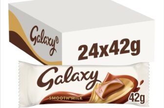 Galaxy Smooth Milk Chocolate Multipack, 24 x 42g Premium Creamy Chocolate Bars Bulk Box Ideal for Office Snacks, Chocolate Gifting, Sharing & Daily Indulgence Vegetarian Friendly Chocolate