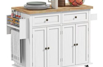 HOMCOM Kitchen Island on Wheels