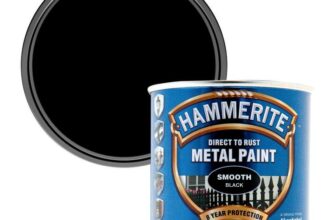 Hammerite Direct to Rust Metal Paint – Smooth Black Finish 250ML