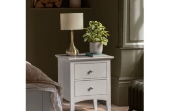 Hastings Grey 2 Drawer Bedside Table