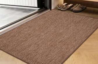 Indoor Door Mat 44x75cm – No Creases Entryway Rug, Low-Profile Dirt Trapper Front Door Mat for Inside Entrance, Non Slip Rubber Backing Inside Doormat for Entryway, Easy Clean Washable (Brown)