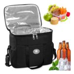 Insulated Portable Lunch Cooler with Side Pockets and Adjustable Strap