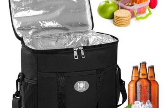 Insulated Portable Lunch Cooler with Side Pockets and Adjustable Strap