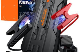 JDMCAR Jump Starter Power Pack – Portable Car Battery Booster Jump Starter for 12V Vehicles and Motorcycles,Car Accessories Power Bank with Jump leads and LED Light