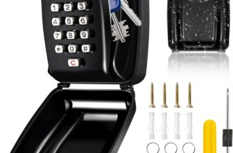Key Safe Wall Mounted Outdoor, Key Lock Box for 12 Digit with Code, Combination Keysafe Waterproof Sparekeys Lockbox for Home Garage Warehouse Office & School (Black)