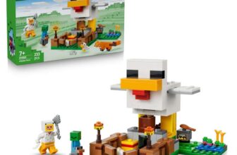 LEGO Minecraft Chicken Farm – Chicken Fan Minifigure, Baby Zombie & Fox Mob Figures – 21585