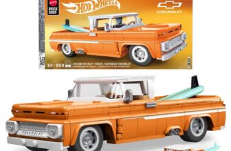 Mattel Brick Shop Hot Wheels Elite Series Building Set, Custom 62 Chevy Pickup with 858 Pieces
