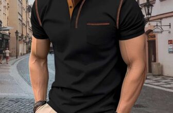 Mens Henley Summer Short Sleeve Lightweight T-Shirt with Pocket – Ships by and sold by Haul Global