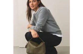NEXT Green Leather Slouchy Cross-Body Bag