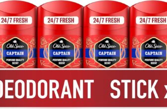 Old Spice Captain Mens Deodorant Stick 6x50ml, 24/7 Fressshhh With Daily Use, Long Lasting Perfume Quality Scent, Odour Protection, 0 percent Aluminium Salts, Invisible On Black & White
