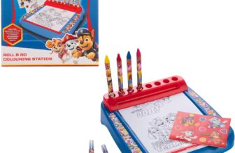 Paw Patrol Roll & Go Colouring Mat Portable Art Station with Crayons, Felt Tips, Stickers & Roll-Up Paper Travel-Friendly, Screen-Free Creative Toy for Kids Ages 3