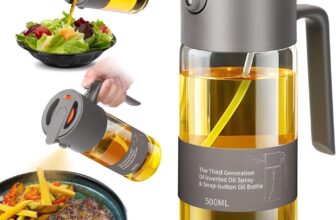 Professional 500ml Glass Oil Sprayer – 3-in-1 Kitchen Tool: Fine Mist, Stream & Pour Leak-Proof Design for Air Fryer, BBQ & Cooking