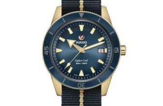 Rado Captain Cook 42mm Bronze Blue Automatic Nato Strap Watch W/Code