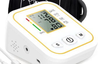 Rewing Blood Pressure Rechargeable Upper Arm Blood Pressure Machines for Home Use wiht Voice Broadcasting Accurate LED Display Heart Rate Detection 2×100 Records, Cuff 22-48cm