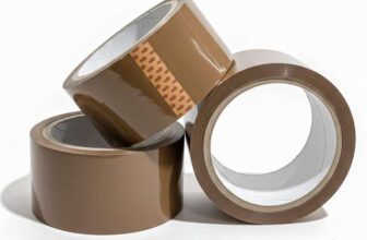 Roe Tenpo Packaging Tape, 3 Rolls Brown Parcel Packing Tape with Low Noise – 48mm X 66m, Secure and Sticky Seal for Boxes, Packing, Shipping