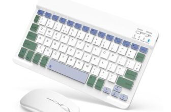 SOPPY Portable Bluetooth Keyboard & Mouse, UK Layout, White/Green