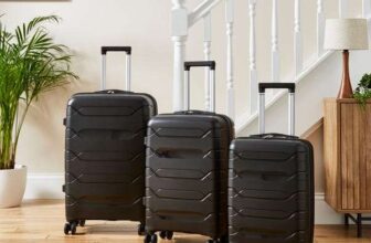 Set of 3 Black Hard Shell Suitcases – free click and collect