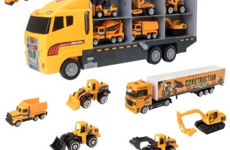 Teamsterz Construction Transporter Vehicle Playset Construction Car, Lorry And Construction Truck Toys Indoor And Outdoor Sandpit Toys Toy Car Launcher Cars Storage And Ramp Ages 3